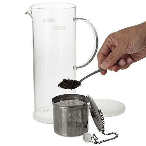 FORLIFE Mist Iced Tea Jug with Basket Infuser 68-Ounce Black Graphite