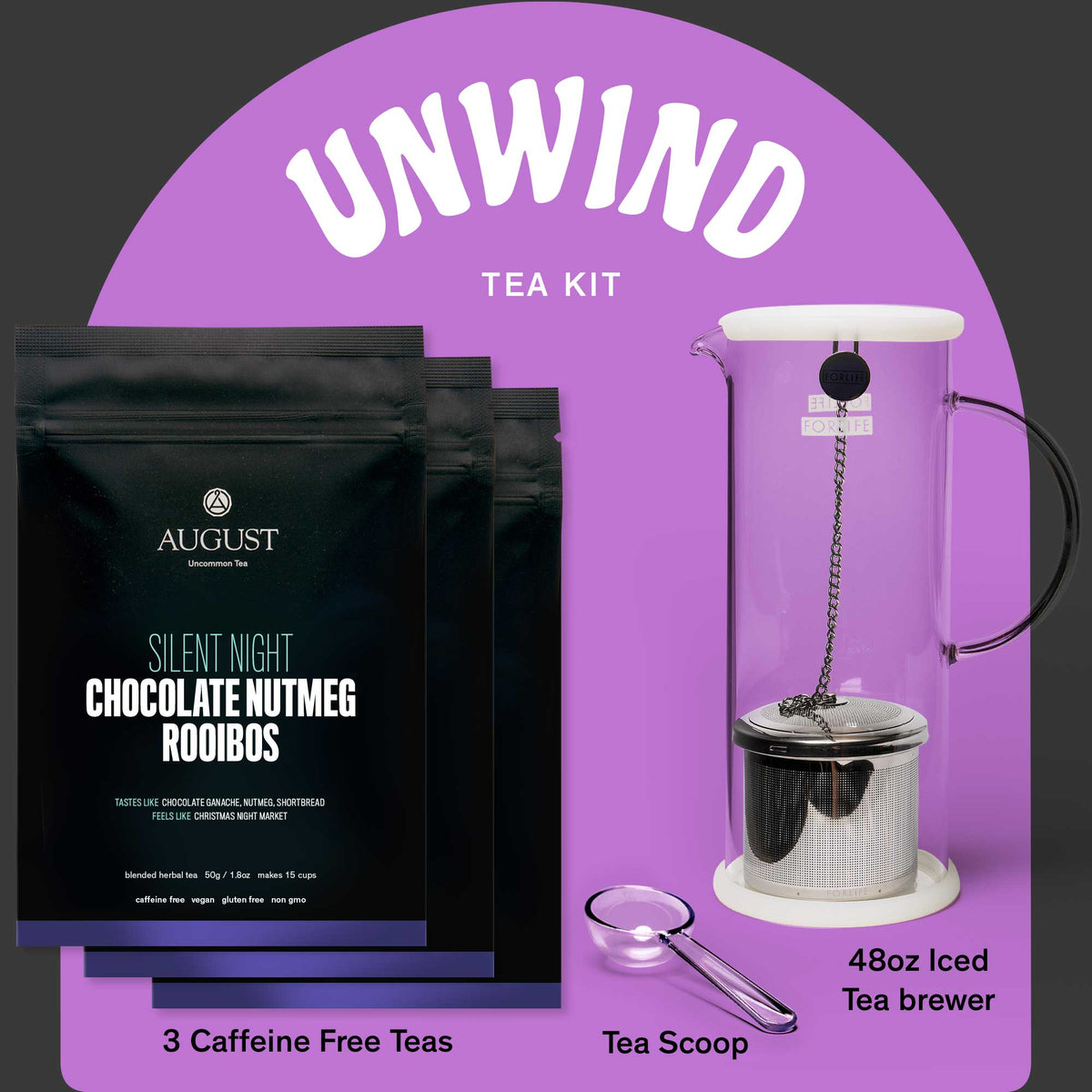 Unwind Tea Kit: 3 Caffeine Free Teas to Relax and De-stress